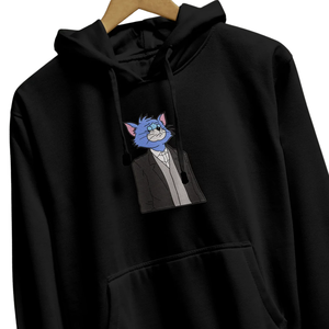 เสื้อมีฮู้ดปักลายแมวการ์ตูนสีดำยูนิเซ็กส์เสื้อสวมหัวผ้าฟลีซผ้าฝ้ายขนาดใหญ่ให้ความอบอุ่นเสื้อผ้าแนวสตรีทแฟชั่นใหม่ - Product Image 2