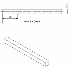 <b>Door</b> & <b>Window</b> <b>Accessory</b> OGRO 114 PB FS Vierkant 9 X 123 mm Full-Length Sticker Drckerstift - Product Image 3