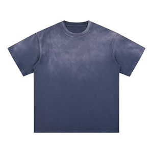 T-shirt coupe ample en coton avec logo imprimé vintage personnalisé et lavé à l'acide pour hommes vente en gros - Product Image 3