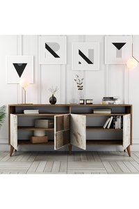 Table console en bois moderne européenne AFOSSA avec rangement pour villa et hôtel, meuble multifonctionnel pour salon - Product Image 2