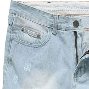 Pantalones cortos vaqueros azules de moda OEM para hombre, pantalones cortos vaqueros de longitud media informales para ropa de playa, ropa de calle y uso diario - Product Image 4