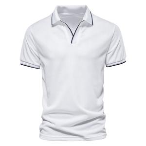 Polo d'affaires pour hommes 100% coton Motif solide Tissu personnalisé imprimé pour l'été Style décontracté grande taille-Fabriqué au Pakistan RTS - Product Image 3