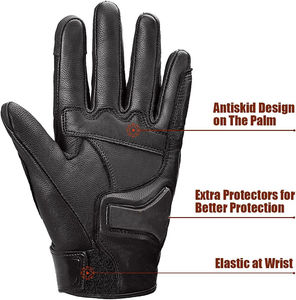 Guantes de Cuero para Hombre, de Piel de Oveja, para Conducir, Ciclismo, Pantalla Táctil, Guantes de Motocicleta en Venta - Product Image 3