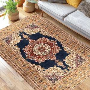 Tapis imprimé beige marine, tapis de couloir doux de style vintage pour la décoration de la cuisine et du bureau, avec poils doux - Product Image 1