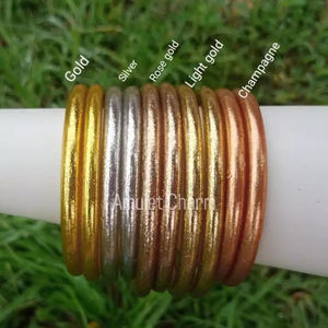 Brazalete de hoja de oro de la mejor calidad, pulsera de mantra de goma de PVC budista de Tailandia, gran oferta - Product Image 4