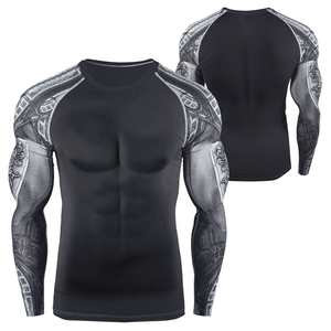 Rashguards MMA personnalisés en spandex respirant, écologique, antibactérien, imprimé numériquement, manches longues, haute qualité, OEM - Product Image 1