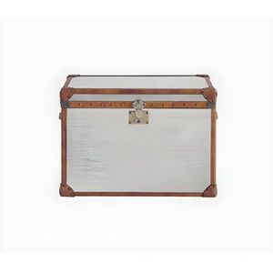 Table de chevet d'angle de style vintage avec rangement créatif, revêtement en aluminium, organisation pour la chambre à coucher, côté canapé, matériau métallique durable - Product Image 1