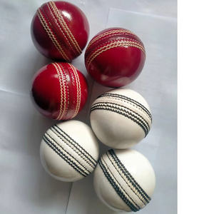 Pelota dura de grillo de cuero roja y blanca personalizada, las mejores pelotas de entrenamiento para uso en exteriores a la venta - Product Image 1