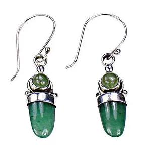 Pendientes de Plata de Ley 925 con Piedra Verde para Mujer, Joyería de Moda, Regalo - Product Image 2