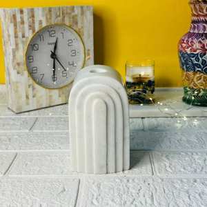 Vente chaude de qualité supérieure fait à la main blanc albâtre marbre bougeoir meilleur prix décoration de la maison pour noël autre - Product Image 1