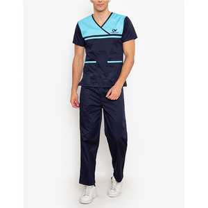 2025 conjuntos de uniformes de hospital elásticos de punto para hombres, uniformes de personal de farmacia de alta calidad - Product Image 1