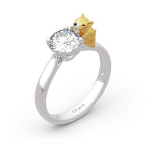 แหวนเพชรเจลิยา ฮัก มี ควีน'คอร์กี-เงินสเตอร์ลิงชุบโรเดียม - Product Image 2