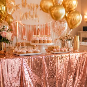 Disposable Party <b>Tablecloth</b> 54x108 Inch PE Waterproof <b>Rectangle</b> Table Cover for Birthday Wedding Party Decoration - Product Image 3