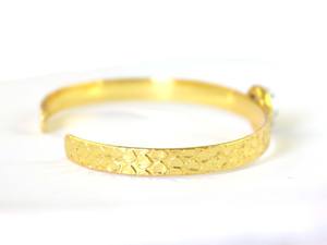 Bracelet rond en agate dendritique naturelle, bracelet en or 18 carats avec pierres précieuses, bracelet manchette - Product Image 5