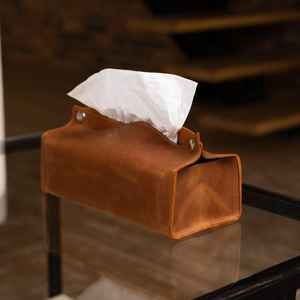 Caja de Pañuelos de Cuero Genuino Hecha a Mano de Primera Calidad, Personalizable, para Escritorio de Oficina e Interiores Modernos del Hogar LTBC-0015 - Product Image 5