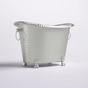 Finition en cuivre antique Bac de rangement pour bière Design fait à la main Seau à glace à champagne avec poignée Refroidisseur à vin en métal - Product Image 4