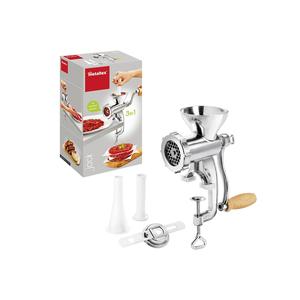 METALTEX Hachoir à viande et trancheuse 5-en-1 avec accessoire presse-biscuits, entonnoir à saucisses et poussoir en bois - Product Image 2