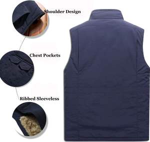 Flygo Classic Nylon Lightweight Unisex Winter Warm Outdoor Puffer Vest Men's Thick Fleece <b>Lined</b> Sleeveless Jacket Waistcoat - Product Image 4