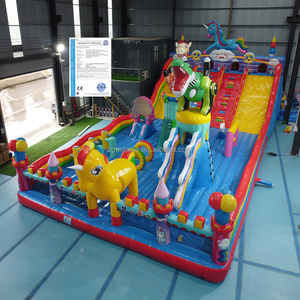 Gran <span class=keywords><strong>Parque</strong></span> Inflable Obstáculos PVC con Dobles Toboganes y Escalada para Eventos Comerciales y Entretenimiento Exterior - Product Image 1