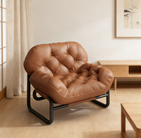 Fauteuil d'appoint très apprécié, confortable et moelleux, en coton 3A, avec dossier ergonomique et structure en acier inoxydable, fauteuil de relaxation