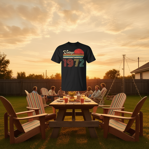 Camiseta Vintage de Cumpleaños de 1972, Unisex, Tallas para Adultos S M L XL XXL, Cuello Redondo, Manga Corta, Impresión Serigráfica, Reuniones de Antiguos Alumnos - Product Image 3