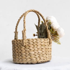 Paniers de saule tissés à la main panier de fille de fleur de jacinthe d'eau pour les accents de fête de mariage et cadeau - Product Image 4