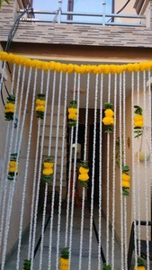 Valence Ganpati Decoration Backdrop Flower Toran Marigold Flower Wedding Haldi Sangeet <b>Party</b> Backdrop Marigold Flower Bandarwal - Product Image 4