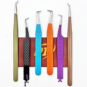 Pince à épiler en acier inoxydable écologique personnalisée à marque privée, pointe en fibre pour extensions de cils, design durable et antistatique pour la manucure - Product Image 3