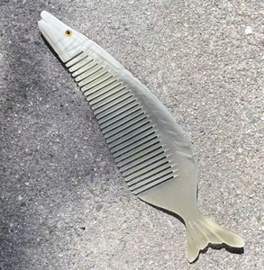 Peine de Cuerno de Buey Náutico Antiestático y Ecológico, Peine de Masaje de Pelo de Búfalo Pulido Artesanal de la India - Product Image 5