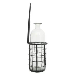 Vase à fleurs moderne en tube de verre et métal, élégant pour la table, la maison, l'hôtel, le décor, nouveau design - Product Image 1