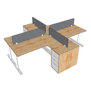 Escritorio en Forma de L TIO HBTO012 con 4 Esquinas y Patas de Gabinete, Diseño Minimalista de Lujo para Oficina o Dormitorio - Product Image 4