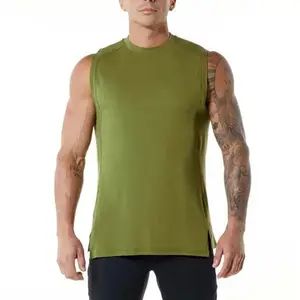 Customized Color Size Manufacture Custom New Design Round Neck Cotton Tank Top Mens Gym Wear Singlet Breathable Tank Tops 2023