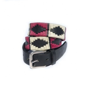 เข็มขัดโปโลหนังวัวสีดำพร้อมหัวเข็มขัดเรซินเข็มขัดหนังอินเดียออกแบบโลโก้ได้ตามต้องการ - Product Image 2