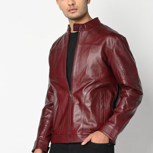 Meilleure vente tenue 2025 mi-poids hommes veste en cuir à manches longues coupe ajustée Article respirant poche espace hommes veste en cuir - Product Image 1
