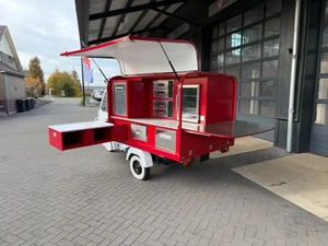 Remorque alimentaire vintage à 3 roues, carrosserie en acier motorisée, 4,8 m, résistante à la rouille, remorquable, pour usage extérieur, garantie 3 ans, essieu simple - Product Image 3