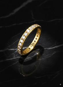 แหวนแต่งงานคลาสสิก ประดับเพชรโมอิสซาไนต์ บนตัวเรือนเงินแท้ 925 สำหรับงานหมั้นและงานแต่งงาน - Product Image 3