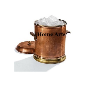 Cubo de almacenamiento de hielo martillado de acero inoxidable, diseño ventajoso, Cubo de almacenamiento de hielo de Color plateado de Home Arts - Product Image 5