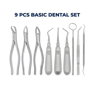 Oferta Especial: Juego de 9 Elevadores Dentales Básicos y Pinzas de Extracción Dental de Acero Inoxidable, Kit de Instrumentos Quirúrgicos para Extracción Dental - Product Image 1