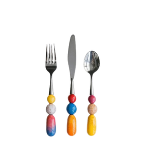 Ensemble de couverts de table à poignée en perles colorées faites à la main ensemble de couverts d'ustensiles de cuisine ensembles de couverts de style moderne - Product Image 1