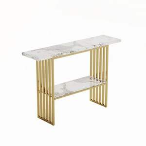 Console dorée Art déco avec motifs géométriques uniques. Élégant et chic. Disponible à prix de gros ! - Product Image 5