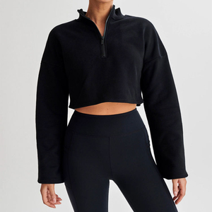 Sweat à capuche oversize à manches longues pour femme de qualité supérieure Logo personnalisé Pull intégral avec polaire française Fabriqué en coton polyester - Product Image 4