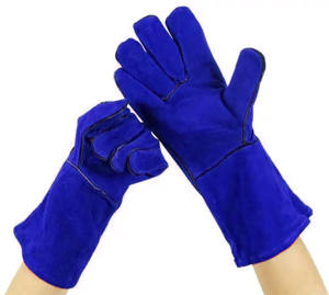 Gants de sécurité industriels en cuir à manches longues JNM SAFETY JNM-5249, résistants à la chaleur, antistatiques, longueur 40 cm, pour le soudage - Product Image 6
