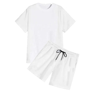 Vêtements décontractés 2 pièces Shorts pour hommes et femmes T-shirts en jersey de coton - Product Image 1