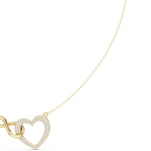 Colliers élégants en forme de cœur avec pendentif en diamant imité éblouissant Colliers exquis pour femmes Colliers CZ plaqués argent pour fête de mariage - Product Image 5