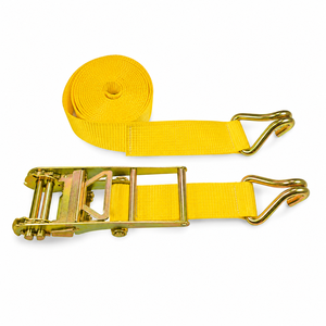 Sangle de fixation industrielle en polyester de 4 pouces avec crochets métalliques, 12 m, 10 000 kg, vente en gros, fabricant d'usine - Product Image 1