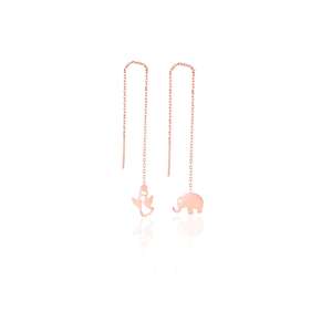 Azuris 925 Sterling Silver <b>Fine</b> <b>Dangle</b> <b>Earrings</b> Long Dangling Combination Product - Product Image 1