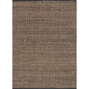 พรมทอแบนสีเบจและสีน้ำตาลลายเชฟรอนและลายทางจากเส้นใยปอกระเจาและป่าน สำหรับห้องนั่งเล่นหรือห้องนอน รุ่น PDJT-660 - Product Image 1