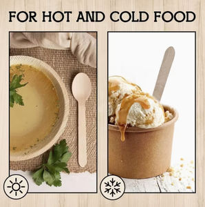 Cuillère en bois à tête ronde légère et non toxique de taille personnalisée 100% bois de bouleau naturel biodégradable pour le camping - Product Image 4