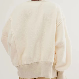 2025 gros Logo personnalisé broderie Patch contraste couleur femmes sweat à capuche sweat - Product Image 5