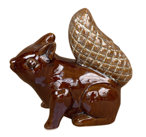 ตุ๊กตากระรอกเซรามิกเคลือบสีดำมีหางพื้นผิวตกแต่งสวน - Product Image 5